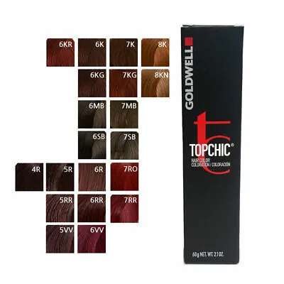 GOLDWELL TOPCHIC TUBES 60ML - Permanent Hair Colour - All Colours Available • £8.99