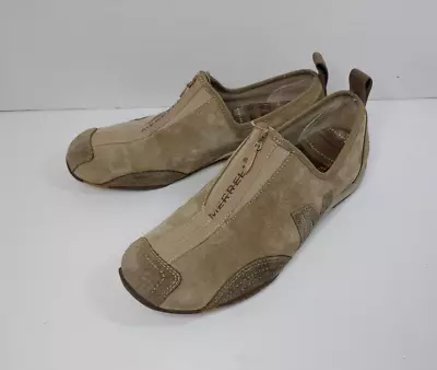 Merrell Barrado Front Zip Tan  Suede Trail Running Women's Shoes Size 9 • $16.90