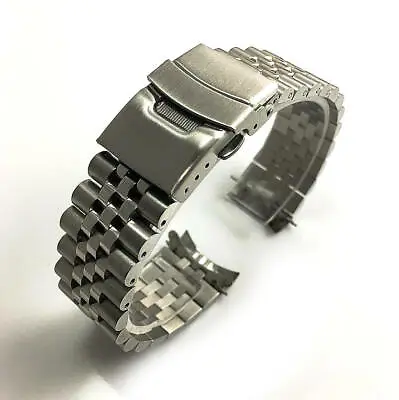 Metal Steel Jubilee Bracelet Curved End Replacement Watch Band Double Lock #7001 • $19.95
