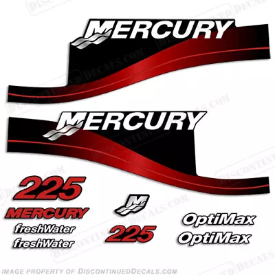 Fits Mercury 225hp Decal Kit - 1999-2004 (Red) - Optimax Freshwater • $94.95