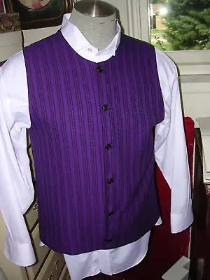 # 729 Mens Joker Purple 6 Button Dress Vest Steampunk Waistcoat Med • $22.50