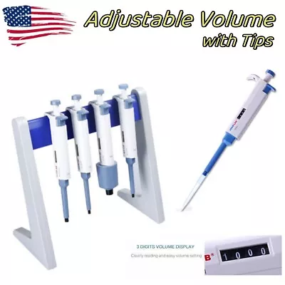 Precision Micro Pipette With Tips Volume Adjustable Single Channel Pipettors • $29.99