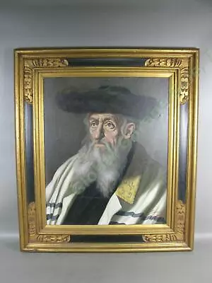 VTG Signed Original Oil Painting By Jeno Gussich Hungarian Jewish Rabbi Judaica • $600