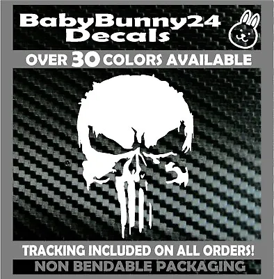Punisher Skull Distressed Car Truck Van Vinyl Decal Sticker Military Marines  • $5.99