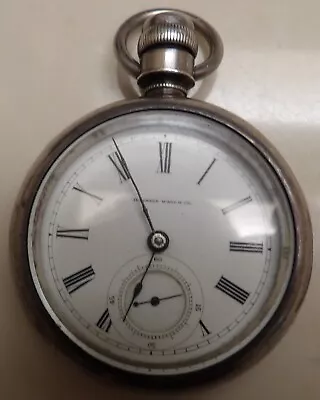 Antique 1881 Key Wind Illinois Pocket Watch  George Washington  Sterling Silver. • $46