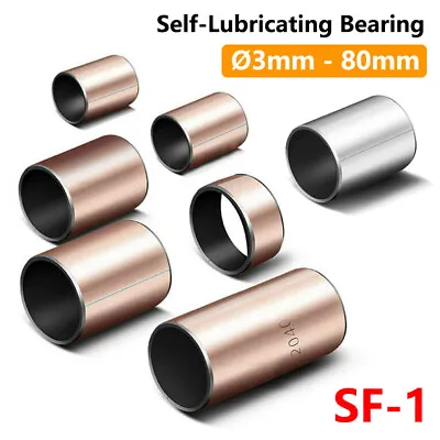 SF-1 Self Lubricating ID Ø3mm - 80mm Composite Bearing Bushing Sleeve Steel Bear • $38.63