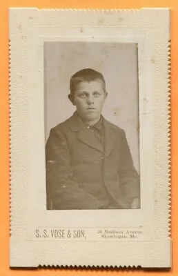 CDV Skowhegan ME Portrait Of A Boy ID'd By Vose & Son Circa 1890s • $3.75