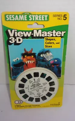Sesame Street Shapes Colors Sizes #5 View-Master 3 Reels NEW IN PACK SEALED 1988 • $15.90