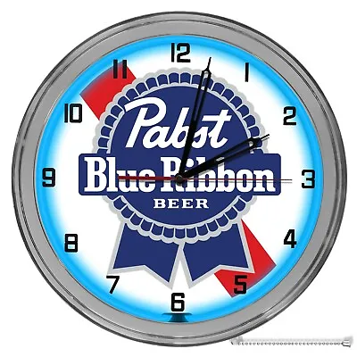 Pabst Blue Ribbon Beer 16 In Neon Personalized Wall Clock • $134.95