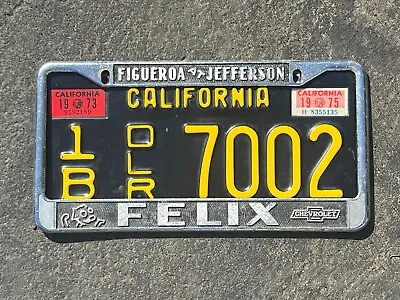 Original Vintage FELIX CHEVROLET Los Angeles CA License Plate Frame Impala Bomb • $225
