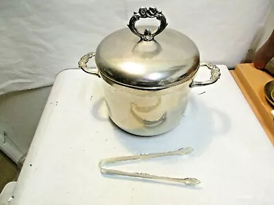 Vintage Metal Ice Bucket With Tongs That Is In Good Shape - No Reserve • $14.99