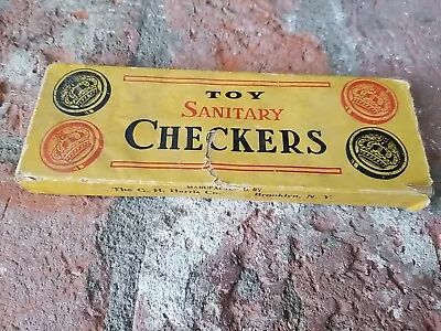 Sanitary Checkers Vintage 24 Plastic Crown Pieces G.H. Harris Co. Brooklyn N.Y. • $23.99