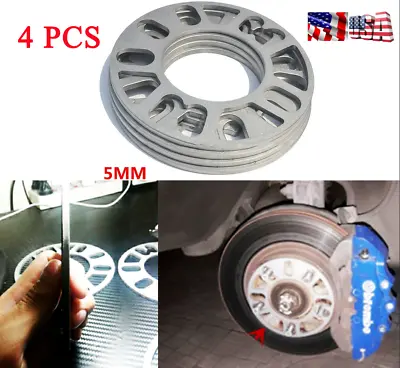 4Pcs 5mm Aluminum Alloy Auto Car Wheel Tire Spacers Adaptor Shims Plate 4/5 Stud • $25.26