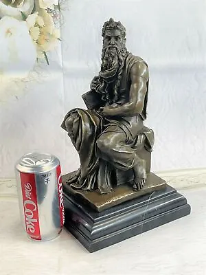 Art Deco Michelangelo Moses Jewish Law Great Detailed Bronze Masterpiece Sculptu • $184.50