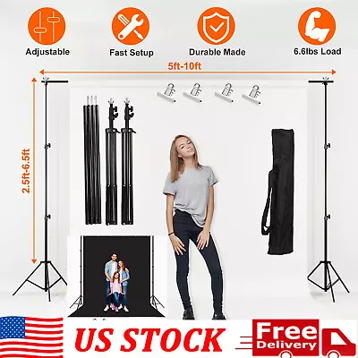 Photo Backdrop Stand System 10ft Background Video Studio Adjustable Support Kit • $32.49