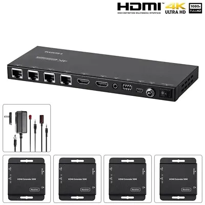 4 Port 1x4 HDMI Splitter Extender Repeater Amplifier 4K 1080p 3D PoC 1 In 4 Out • $316.85