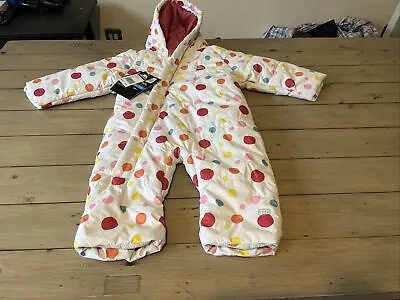 TRESPASS Babies Ski Snow Suit White & Polka Dot Print 6-12 Months New • £9