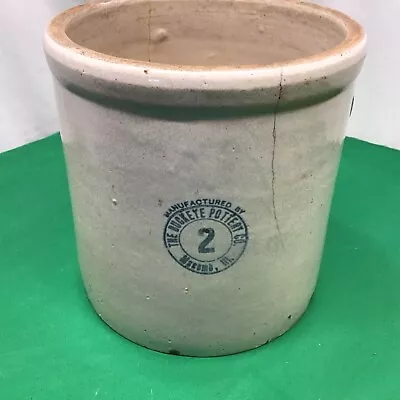 Pre-1939   Two Gallon Stoneware Crock Buckeye Pottery Co. Macomb Illinois • $95