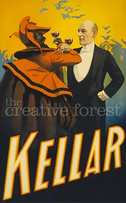 DRINKING WITH THE DEVIL Vintage Magician Poster Rolled Paper PRINT 24x36 In. • $78.62