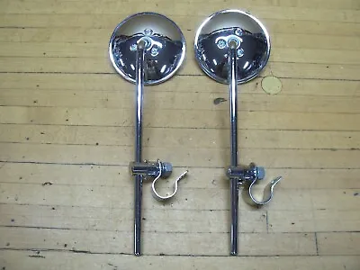 Vintage Motorcycle Mirrors Harley Panhead Knucklehead Chopper Bobber 1  Clamp • $38.99