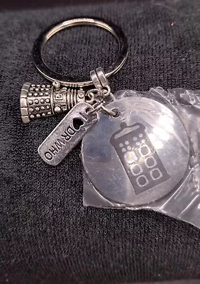 Dr Who Keyring 3 Charms TARDISdarlek &  I ❤️Dr Who Charm Sci Fi/ Who Fan Gift • £5.99