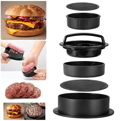 Stuffed Burger Press 3 In 1 Hamburger Maker Non-stick Plastic Beef Patty BBQ • £4.78