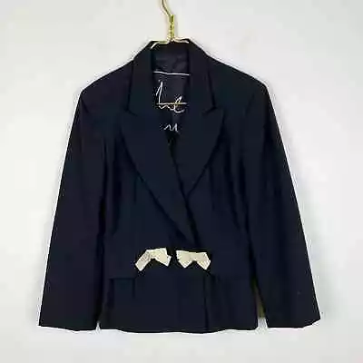 Moschino Cheap & Chic Vintage 1990's Bow Detailed Wool Blazer Jacket Size 8 IT42 • $200