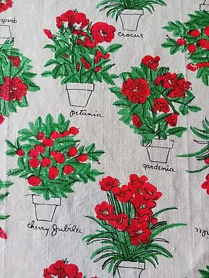 Vera Neumann ~ Flower Pots Dish Towel - Linen • $5.99