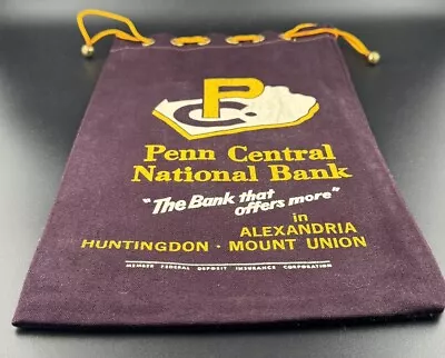 Vintage Bank Bag Penn Central National Bank Alexandria Huntingdon Mount Union PA • $34.99