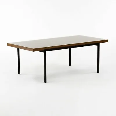 1950 Florence Knoll RARE T Angle Coffee Table No. 115 In Black & Walnut Laminate • $2750