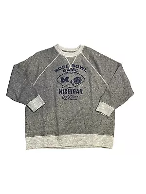 University Of Michigan Sweatshirt Adult Small Gray Crew Neck Rose Bowl Game • $29