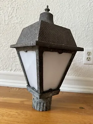 Vintage Underwriters Laboratories Lamp Fixture Post Mount Lantern Milk Glass • $375