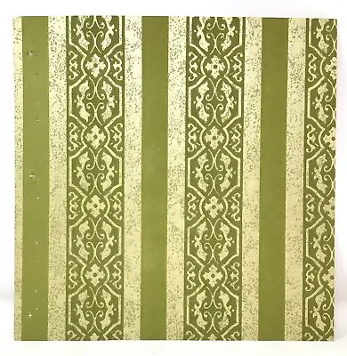 Vintage Wallpaper Sample Birge Show-Off Stripes Flocked Tripoli 75423 • $7.20