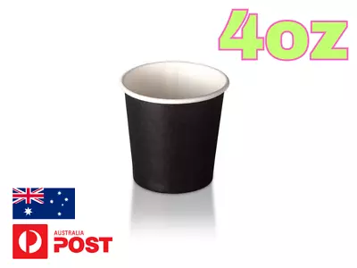 4oz 120ml Black Disposable Coffee Espresso Paper Cup Shot Single Wall • $14.50