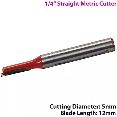 ¼  SHANK 5mm X 12mm Tungsten Carbide Straight Router Bit Worktop Wood Cutter • £8.99