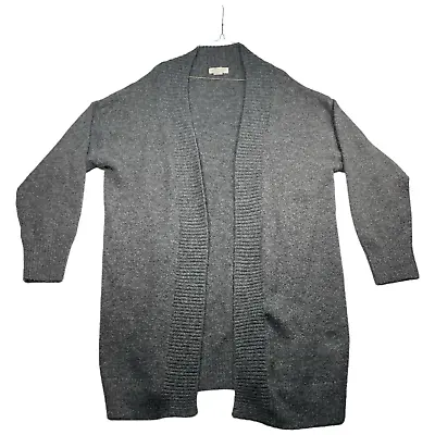 H And M Cardigan Sweater Womens Size Small Gray Open Front Wool Blend Oversized • $11.20