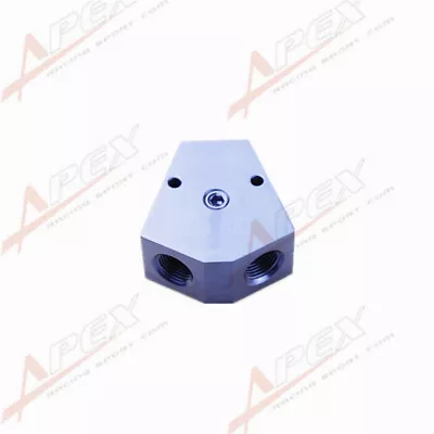 3/8'' Inlet Outlet Female With 1/8  NPT Gauge Port Y-Block Adapter Fitting Blue • $11.78