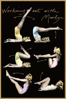 WORKING OUT WITH MARILYN MONROE Retro 1950s Fitness Health 24x36 POSTER • $19.99