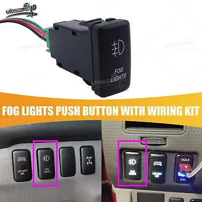 FOG LIGHT Push Button Switch White LED Indicator Light Fit Toyota Tacoma 4Runner • $8.99