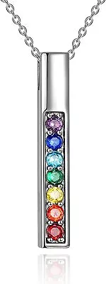 925 Sterling Silver 7 Chakra Necklaces Healing Crystals Jewelry Gifts For Women • $80.96