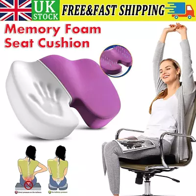 Pain Relief Memory Foam Office Chair Cushion Seat Pillow Coccyx Orthopaedic Back • £10.39