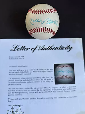 Mickey Mantle Billy Martin Whitey Ford  Yankees Signed Vintage Baseball Auto Psa • $749.99