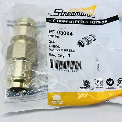 Steamline Copper Press Fitting Pf08004 - 3/4   Union Press X Press 79130 • $29.99