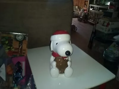 Vintage Hallmark  Snoopy Cookie Jar Wear Santa Hat • $20