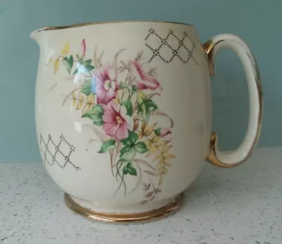 Sadler Vintage Floral Gilded Jug Vase 1894 Vl • £8