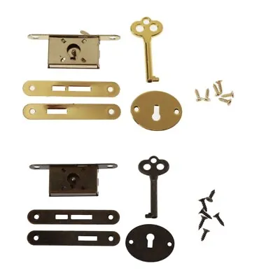 Bronze Full Mortise Locks Small Jewelry Box Decorative Antique Locks Replacement • $7.07