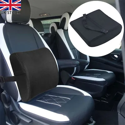Car Waist Pillow Lumbar Lower Memory Foam Seat Back Support Booster Cushion Pad • £10.07