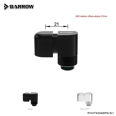 Barrow Dual Rotary 21MM Offset 45/90/360 Degree Bend Angle Rotating Fitting G1/4 • $32.43