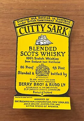 Vintage Cutty Sark Scots Whiskey Labels Unused From 1970's  4/5 Pint Bottle  • $5