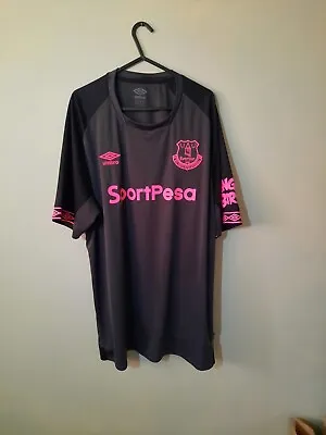 Umbro Everton Football Shirt Mens 2XL XXL Grey Pink 2018/19 Away Kit Toffees • £15